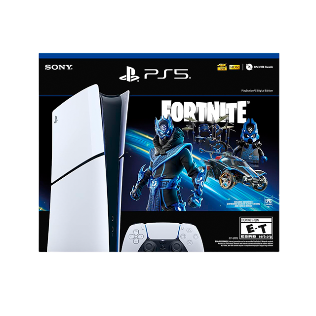 Consola PlayStation 5 Slim Digital Edition, 1TB SSD, Fortnite Cobalt Star Bundle, 4K 120Hz, HDR – 1000045142