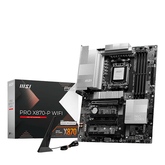 Tarjeta Madre MSI PRO X870-P WIFI, ATX, AM5, DDR5 8200+ MT/s (OC), PCIe 5.0, 3× M.2, USB4, Wi-Fi 7, Bluetooth 5.4, LAN 5Gbps – PRO X870-P WIFI