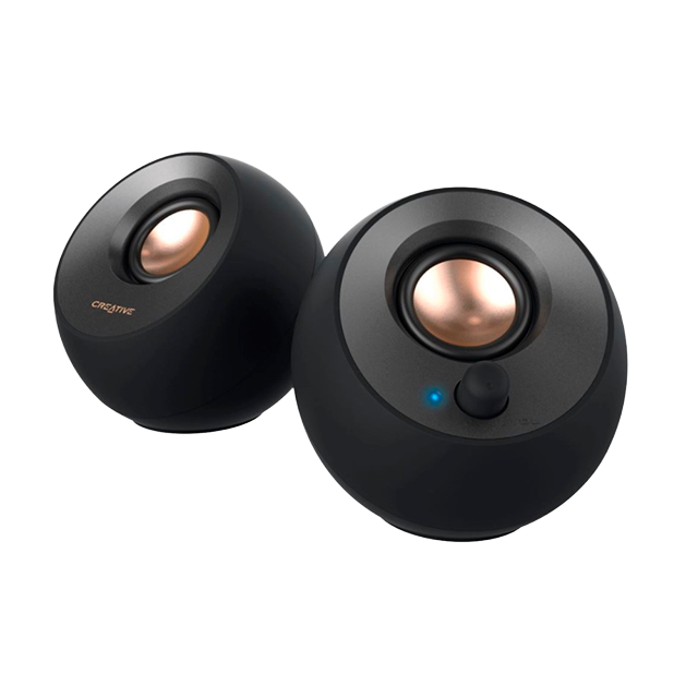 Bocinas Creative Pebble V2, 2.0, 8W RMS, USB-C, Auxiliar 3.5mm, Negro - 51MF1695AA000