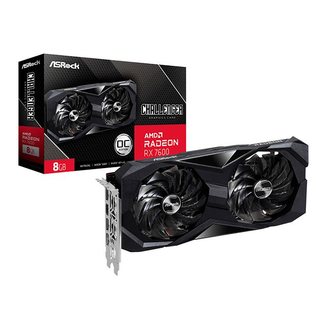 Tarjeta de Video ASRock Radeon RX 9060 XT Challenger, 8GB GDDR6, Dual Fan, PCIe 5.0, HDMI/DP – RX9060XT CL 8GO
