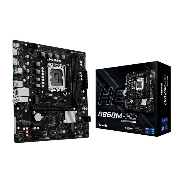 Tarjeta Madre ASRock B860M-H2, Intel LGA 1851, DDR5 hasta 128 GB, PCIe 4.0, micro ATX – B860M-H2