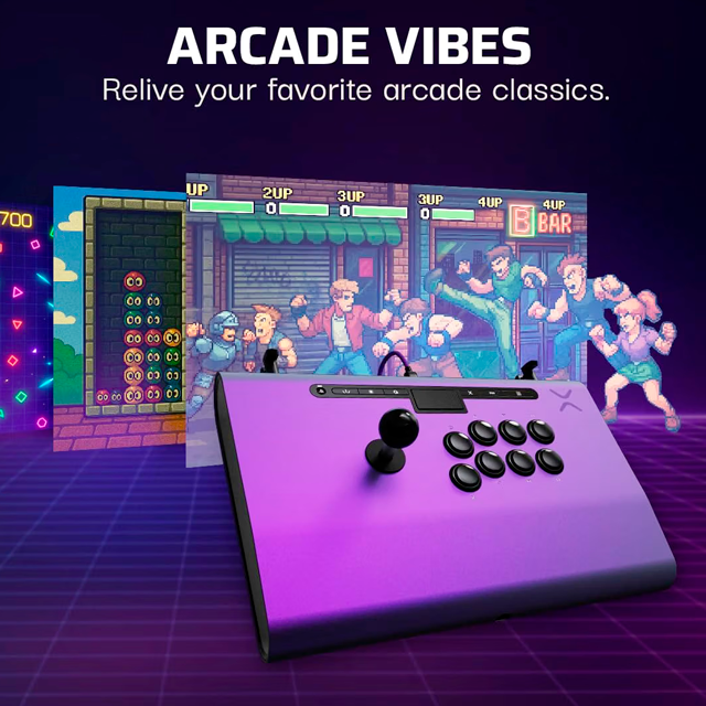 Control Arcade Victrix Pro FS Fight Stick, PS5/PS4/PC, Sanwa Denshi, aluminio, morado – 052-008-PR