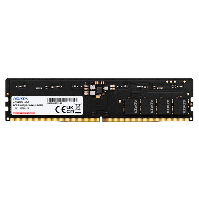 Memoria RAM ADATA Premier, 16GB (1×16GB), DDR5, 5600MHz, CL46, UDIMM, 1.1V – AD5U560016G-S