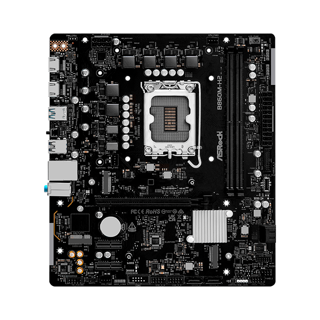 Tarjeta Madre ASRock B860M-H2, Intel LGA 1851, DDR5 hasta 128 GB, PCIe 4.0, micro ATX – B860M-H2