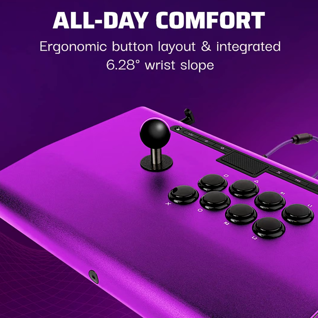 Control Arcade Victrix Pro FS Fight Stick, PS5/PS4/PC, Sanwa Denshi, aluminio, morado – 052-008-PR