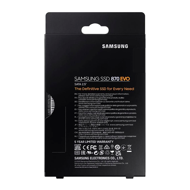 Unidad de Estado Sólido SSD Samsung 870 EVO, 1TB, SATA III, 2.5" - MZ-77E1T0