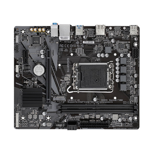 Tarjeta Madre Gigabyte H610M K V2, Intel LGA1700, DDR5, mATX, HDMI, M.2, USB 3.2 - H610M K V2 DDR5