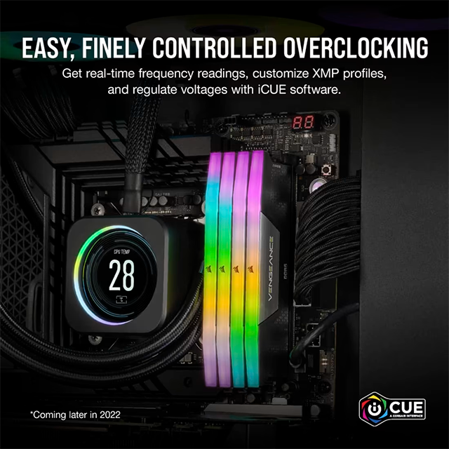 Memoria RAM Corsair Vengeance RGB, 48GB (2x24GB), DDR5, 7000MHz, CL40, XMP 3.0, RGB, Negro – CMH48GX5M2B7000C40