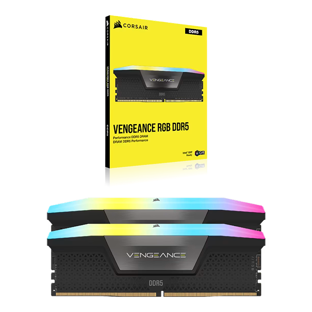 Memoria RAM Corsair Vengeance RGB, 48GB (2x24GB), DDR5, 7000MHz, CL40, XMP 3.0, RGB, Negro – CMH48GX5M2B7000C40
