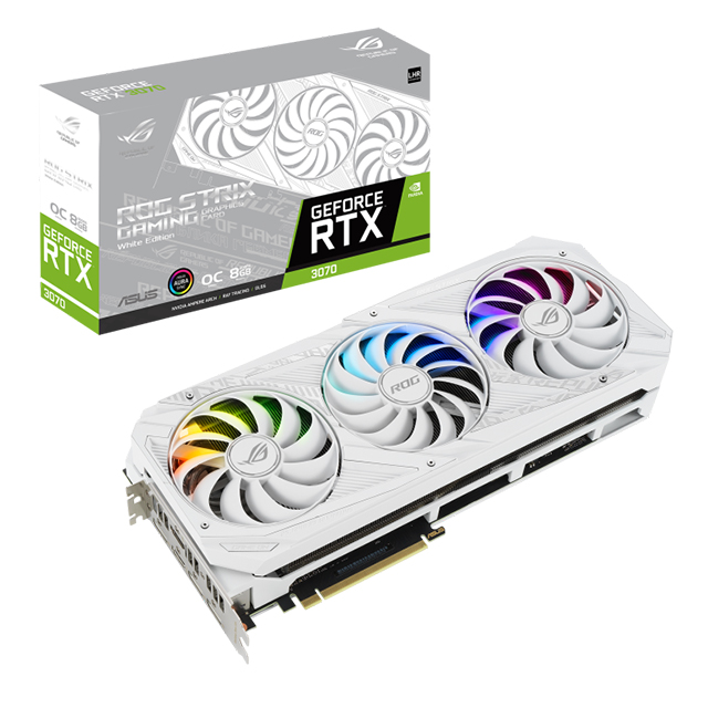 Tarjeta de video Nvidia Asus ROG Strix GeForce RTX 3070 White V2 8GB GDDR6, Aura Sync, LHR - ROG-STRIX-RTX3070-O8G-GAMING-WHITE-V2 - (Venta exclusiva por transferencia electrónica o depósito bancario)