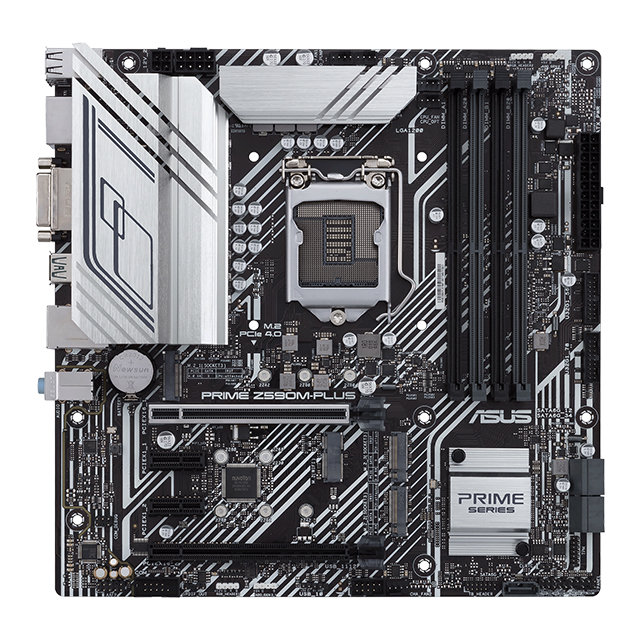 Tarjeta Madre Asus Prime Z590M-Plus, 10-11 Gen Intel, DDR4 5133Mhz OC, Micro-ATX, Triple M.2, Aura Sync