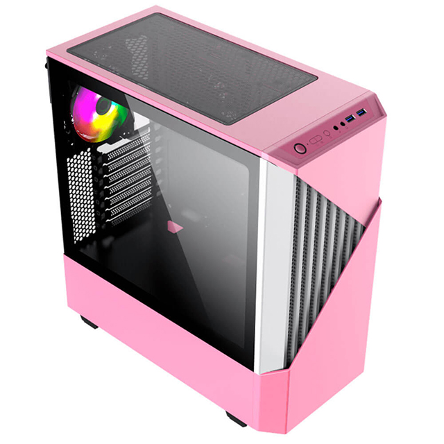 Gabinete Munfrost Panda Pro Pink, E-ATX, Cristal Templado, 2 Ventiladores ARGB