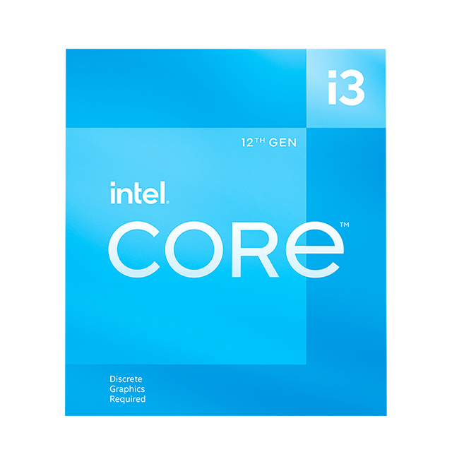 Procesador Intel Core i3 12100F, 4 Cores (4 Performance-cores / 0 Efficient-cores), 8 Threads, 3.30GHz Base, 4.90Ghz Turbo, 12Mb, Socket LGA1700, Intel 12th Generación. - BX8071512100F