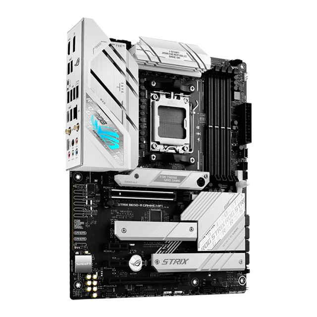Tarjeta Madre ASUS ROG Strix B650-A Gaming WiFi, ATX, Socket AM5, AMD B650, DDR5, PCIe 4.0, 3× M.2, Wi-Fi 6E, Bluetooth 5.2, Aura Sync, Blanco/Plata – ROG STRIX B650-A GAMING WIFI