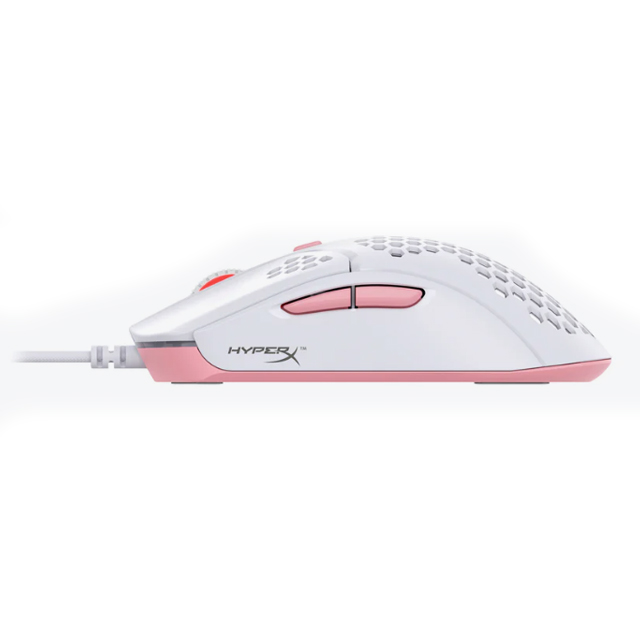 Mouse HyperX Pulsefire Haste Blanco Rosa, Alámbrico, 6 Botones, Pixart 3335, 16,000 DPI - 4P5E4AA