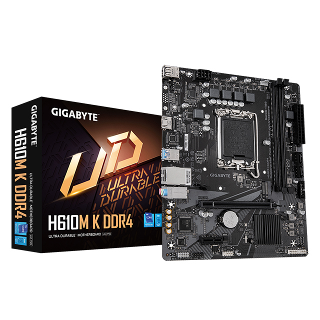 Tarjeta Madre Gigabyte H610M K DDR4, Micro-ATX, LGA 1700, Intel H610, DDR4 3200MHz, PCIe 4.0, HDMI - H610M K DDR4