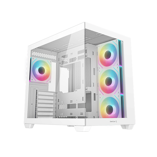 Gabinete DeepCool CG530 4F WH, Blanco, 4 Ventiladores ARGB, Cristal Templado, ATX, Doble Cámara - R-CG530-WHADA4-G-1