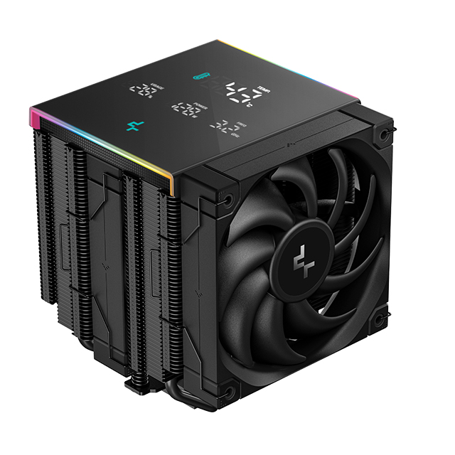 Disipador para CPU DeepCool AK620 Digital | 120mm | 2 ventiladores | ARGB | 28 dBA | 500~1850 RPM | Doble Torre | Pantalla LCD | Soporte Universal - R-AK620-BKADMN-G