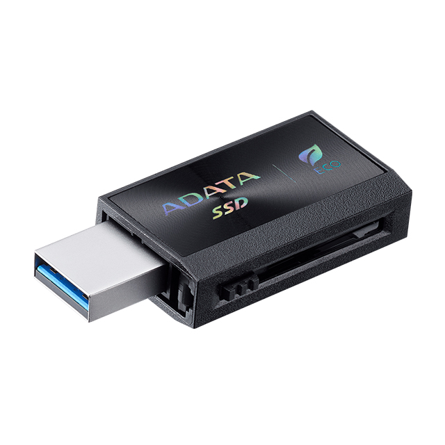 SSD Externo ADATA SC730, 1TB, USB 3.2 Gen2, 600 MB/s, Conectores USB-C y USB-A Integrados, Negro - SC730-1T-CACTI