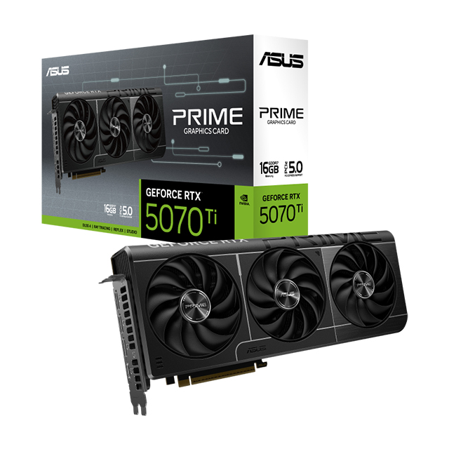 Tarjeta de Video ASUS Prime GeForce RTX 5070 Ti, 16 GB GDDR7, PCIe 5.0, Triple Fan, Vapor Chamber - PRIME‑RTX5070TI‑16G