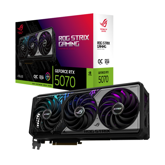 Tarjeta de Video ASUS ROG Strix GeForce RTX 5070  OC, 12 GB GDDR7, PCI Express 5.0 – ROG-STRIX-RTX5070-O12G-GAMING