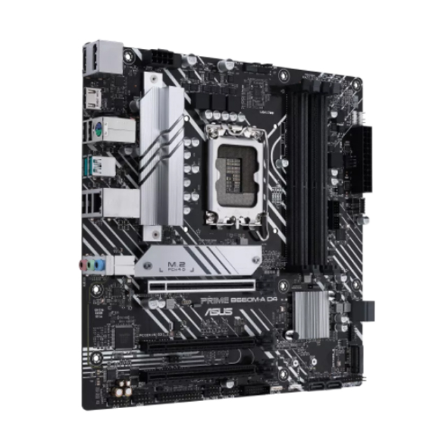 Tarjeta Madre Asus Prime B660M-A D4, Micro-ATX, 12th Gen Intel, LGA1700, DDR4 5333Mhz OC, 2x M.2