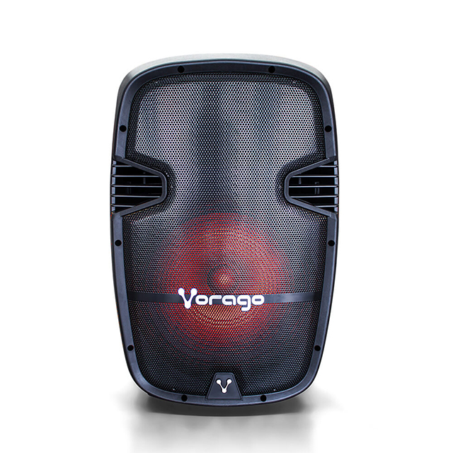 Bocina Karaoke Vorago KSP-500 | 2 Microfonos inalámbricos | Tripie | USB | SD | 3.5mm | Bluetooth | Bafle