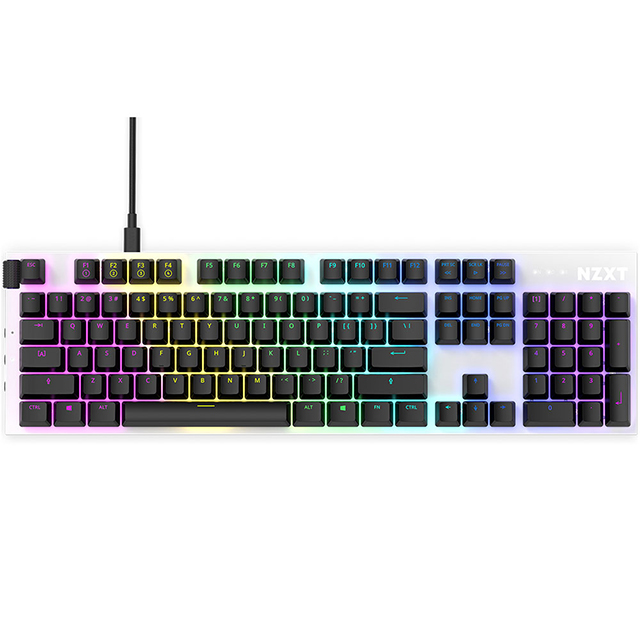 Teclado Mecánico Modular NZXT Function Blanco, Switches Gateron Red, RGB, Hot Swap, USB C, Ingles - KB-1FSUS-WR