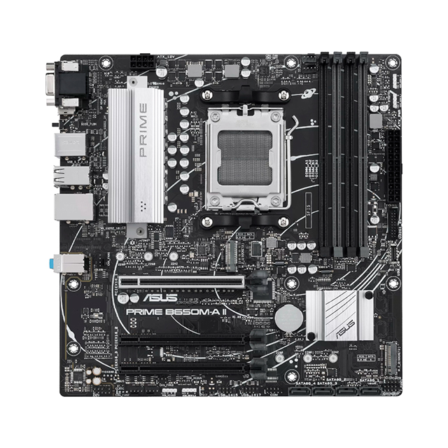 Tarjeta Madre ASUS PRIME B650M-A AX II-CSM, Micro-ATX, Socket AM5, DDR5 6400MHz (OC), PCIe 5.0, Wi-Fi 6, HDMI/DP/VGA, USB 3.2 Gen 2, Aura Sync
