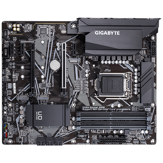 Tarjeta Madre Gigabyte Z490 UD, 10-11 Gen Intel, LGA 1200, DDR4 4500Mhz OC, ATX, x2 M.2