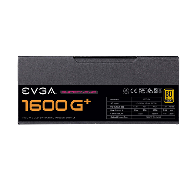Fuente de Poder EVGA Supernova 1600 G+, 1600W 80 Plus Gold, Modular - 220-GP-1600-X1