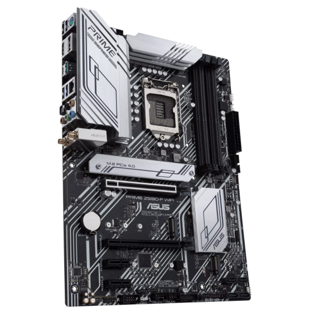 Tarjeta Madre Asus Prime Z590-P WIFI, 10-11 Gen Intel, DDR4 5133Mhz OC, ATX, Triple M.2, Aura Sync