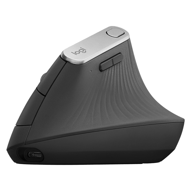 Mouse Ergonomico Logitech MX Vertical, 4 Botones personalizables, USB-C, USB Unifying, Bluetooth - 910-005447