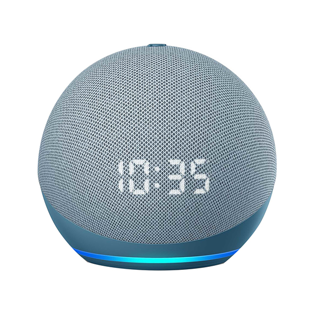 Amazon Echo Dot | Bocina Inteligente con reloj y Alexa | Azul | 4Gen