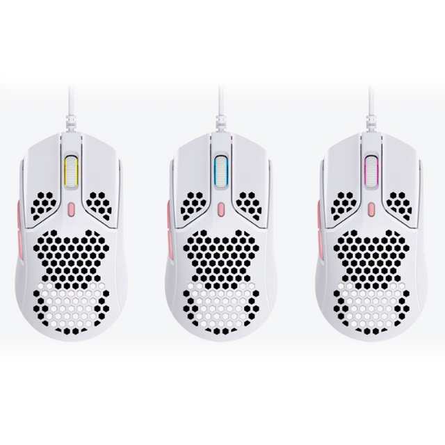 Mouse HyperX Pulsefire Haste Blanco Rosa, Alámbrico, 6 Botones, Pixart 3335, 16,000 DPI - 4P5E4AA