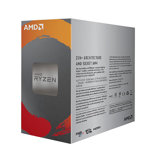 Procesador AMD Ryzen 3 3200G, 4 Cores, 4 Threads, Radeon Vega 8 Graphics, 3.6Ghz Base, 4.0Ghz Max, Socket AM4, Wraith Stealth - YD3200C5FHBOX