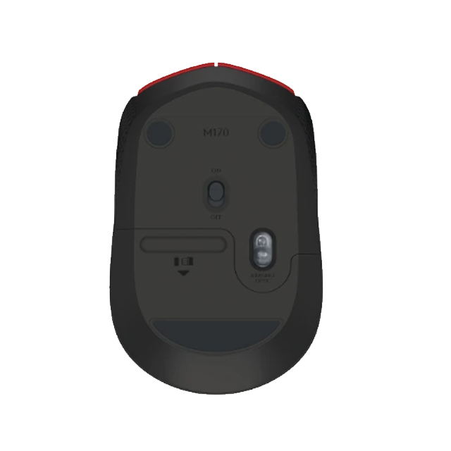 Mouse Logitech M170 Rojo, Inalámbrico, 3 Botones, 1,000 DPI - 910-004941