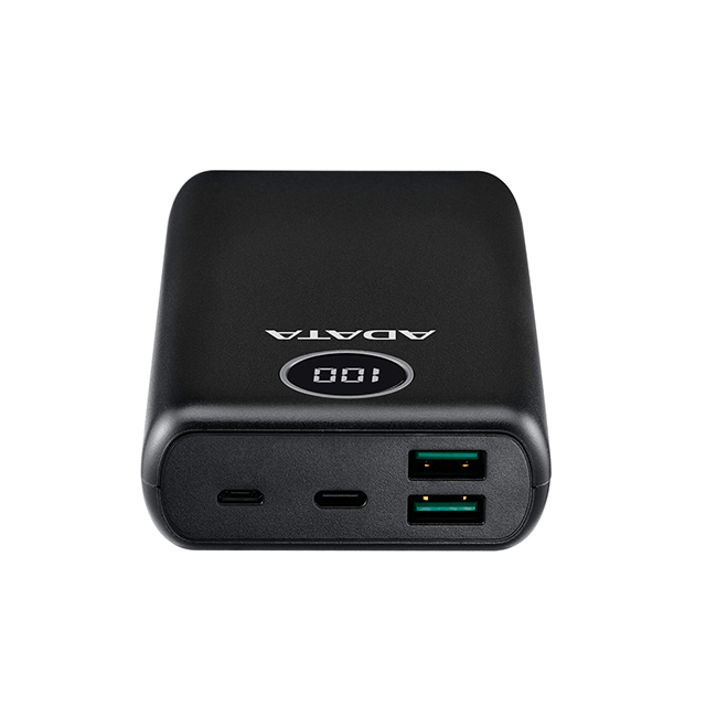 Power Bank Adata P20000QCD Negro | 20000 mAh | Carga rapida | Hasta 3 dispositivos a la vez - AP20000QCD-DGT-CBK