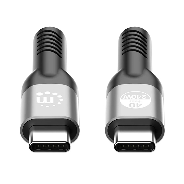 Cable USB-C Manhattan, 1 m, USB4 / Thunderbolt 4, 240 W, 8K@60Hz, 40 Gbps, Negro - 356374