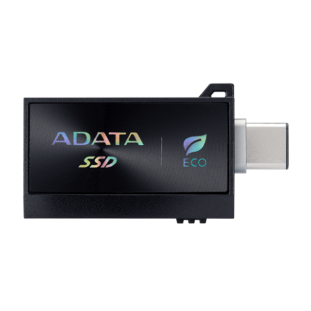 SSD Externo ADATA SC730, 1TB, USB 3.2 Gen2, 600 MB/s, Conectores USB-C y USB-A Integrados, Negro - SC730-1T-CACTI