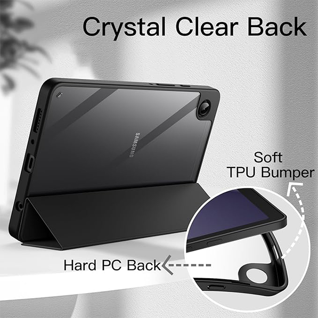 Funda JETech para Samsung Galaxy Tab A9 8.7" (2023), Soporte Plegable, Protección TPU, Negra