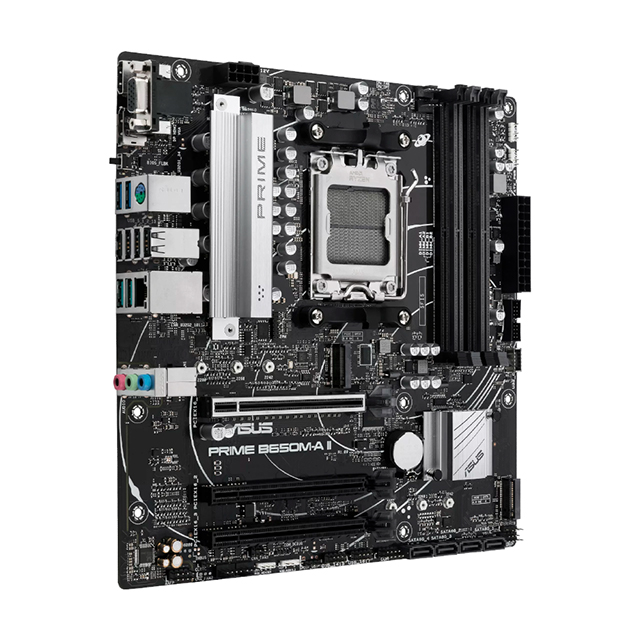 Tarjeta Madre ASUS PRIME B650M-A AX II-CSM, Micro-ATX, Socket AM5, DDR5 6400MHz (OC), PCIe 5.0, Wi-Fi 6, HDMI/DP/VGA, USB 3.2 Gen 2, Aura Sync