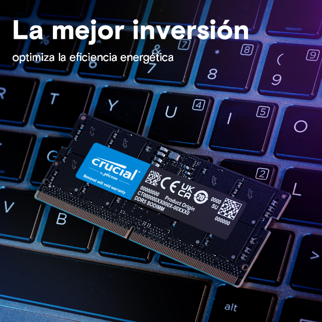 Memoria RAM Crucial 48GB DDR5-5600 SODIMM, 262-pin, CL46, 1.1V - CT48G56C46S5