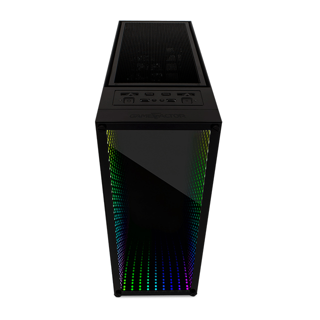 Gabinete GameFactor CSG601 | RGB | Vidrio Templado | Panel frontal Infinity | ATX | 1 Ventilador