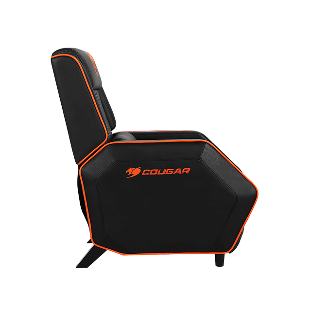 Sofá Gamer COUGAR Ranger One, reclinable, reposapiés plegable, soporte lumbar, negro/naranja – CGR-SA1