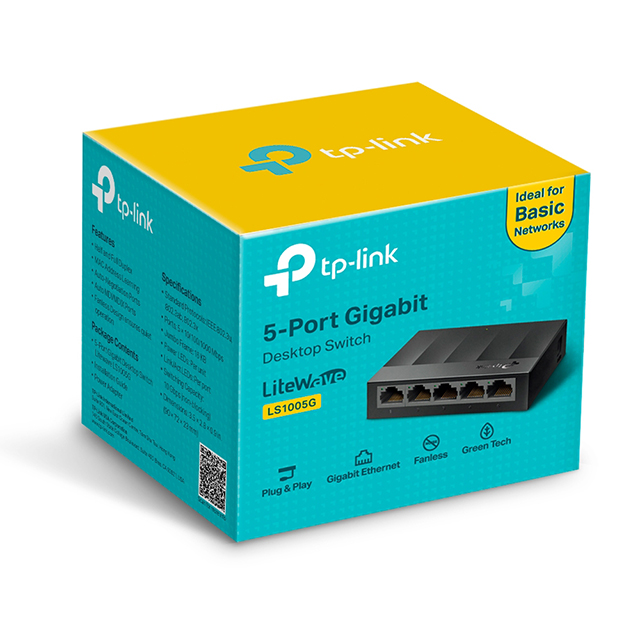 Switch de 5 puertos Gigabit 10/100/1000Mbps TP-Link LS1005G