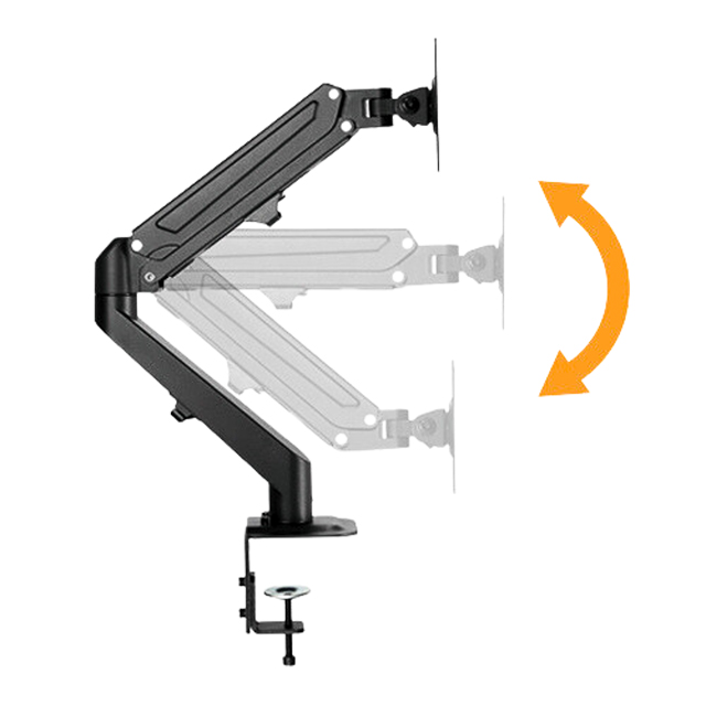 Soporte Dual de Brazo para Monitor Ovaltech OVM-D1727, Hasta 27", Sistema VESA, Inclinación +90° a -45°, Giro 360°, Gestión de Cables - OVM-D1727