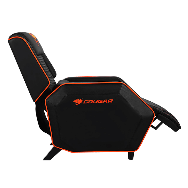 Sofá Gamer COUGAR Ranger One, reclinable, reposapiés plegable, soporte lumbar, negro/naranja – CGR-SA1