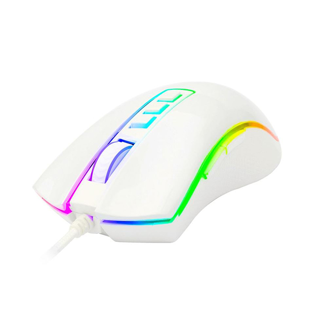 Mouse Gamer Redragon Cobra White M711W RGB, Alámbrico, 10,000 DPI, 8 Botones Progamables, Pixart P3325 óptico