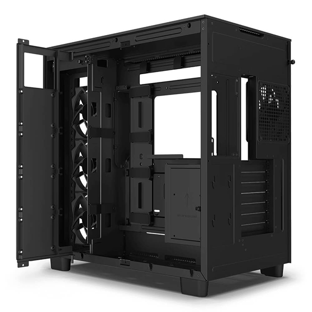 Gabinete NZXT H9 Flow Negro, ATX, Cristal Templado, 4 Ventiladores sin RGB - CM-H91FB-01